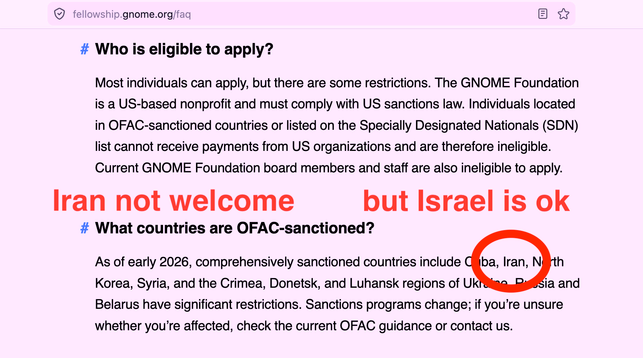 iran not ok
israel ok
fellowship gnome rules
