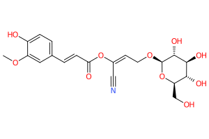 Chemical structure of Nigrumin 5-ferulate displaying atoms and bonds.