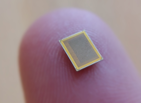 wafer.space bare die on a finger