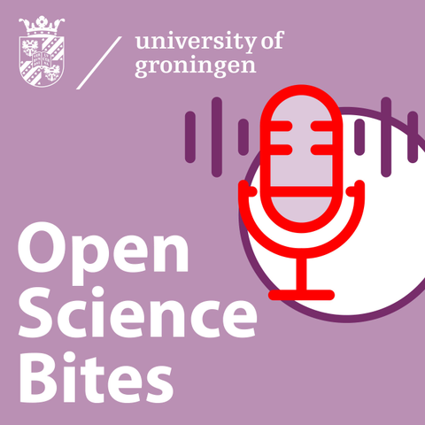 podcast logo: Open Science Bites + mic