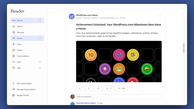 Read, react, and write across Bluesky, Mastodon, and the Fediverse all from the WordPress.com Reader