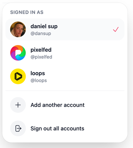 Multi account authentication, allowing for you to login to up to 5 accounts and easily switch between them.
