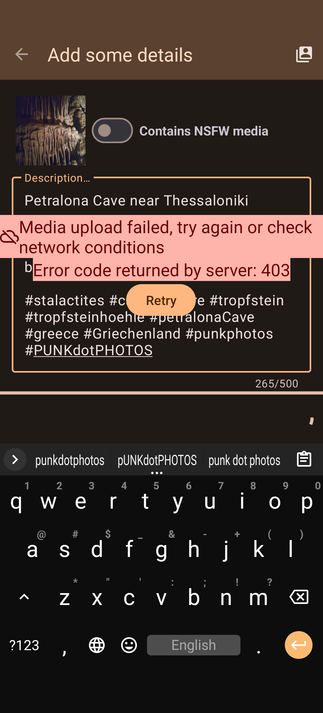 error code showing error 403