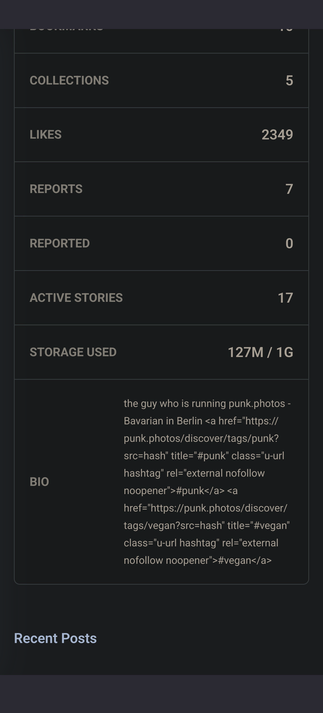 storage used showing 127m of 1GB