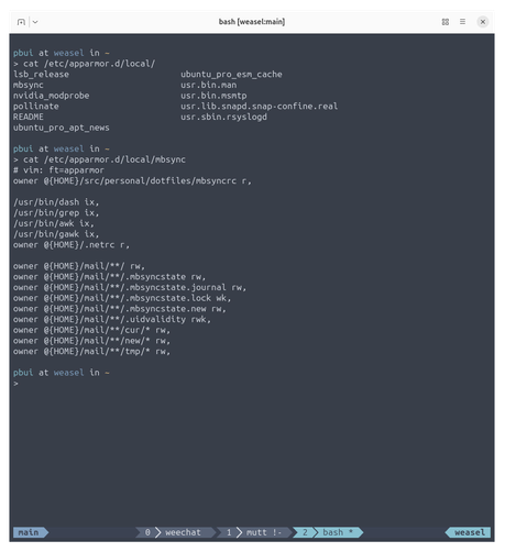 Custom apparmor profile for mbsync