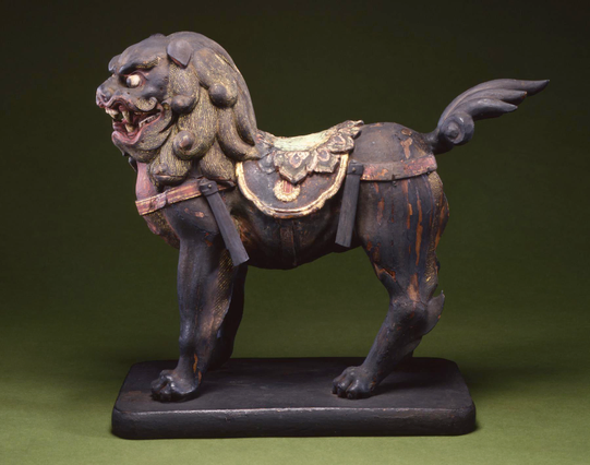 Buddhist Guardian Lion (#Shishi), #Japanese, 13th-14th century (#Kamakura), wood with polychrome, #Japan.
#BuddhistArt #Buddhism