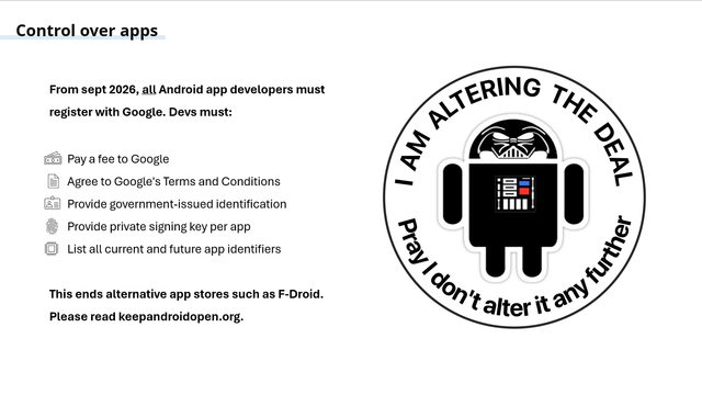 A slide about Google's developer registration program