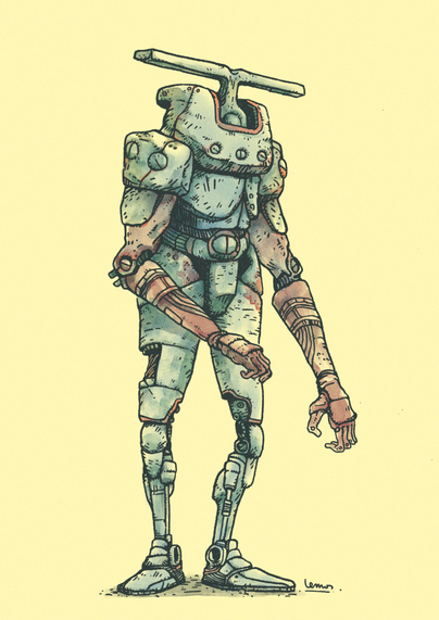 Illustration of an humanoid robot