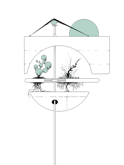 Plants in an elevated structure 