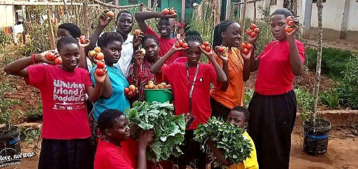 Our troop after harvesting veggies