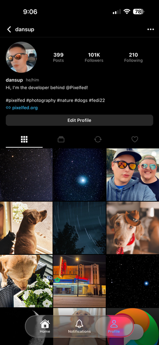 Preview of the new Pixelfed mobile app on iOS