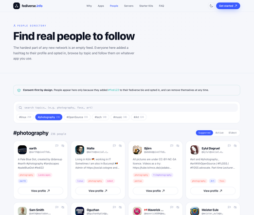 The new fediverse.info People Directory with a report feature