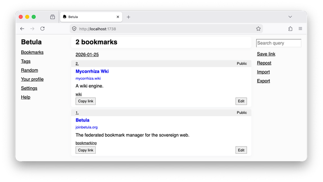 Screenshot of Betula