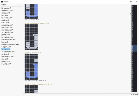 The Unison-native font editor (Uniform) in development.