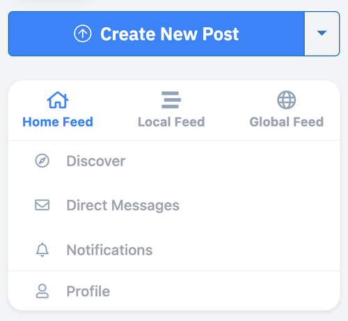 Current pixelfed webUI sidebar nav