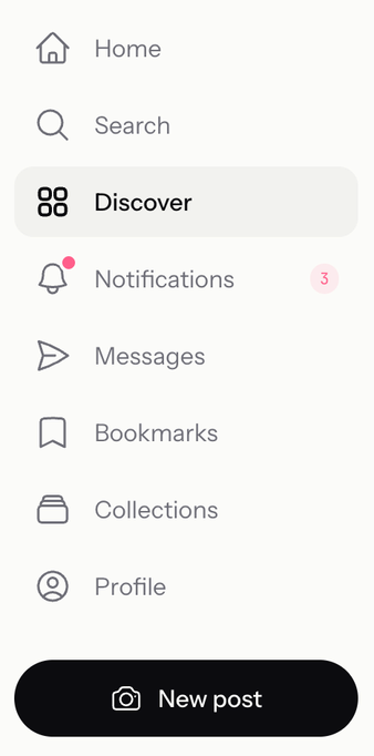 New pixelfed webUI sidebar nav