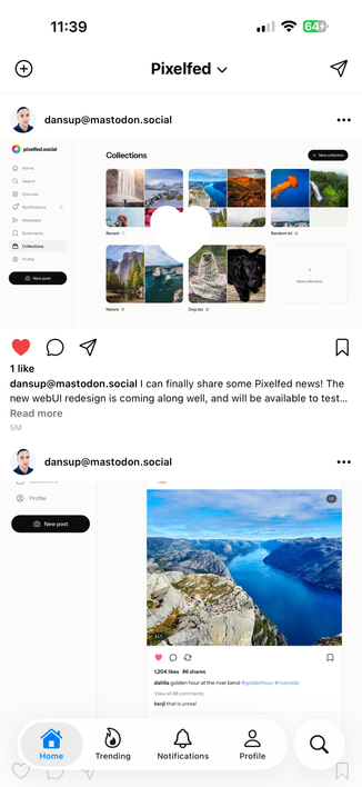 new pixelfed mobile app