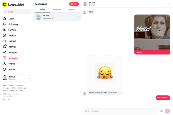 Loops Direct Messages feature