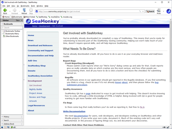 SeaMonkey Internet Application Suite.