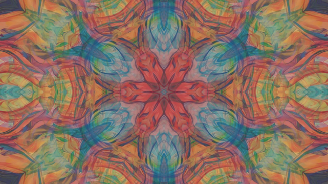 colorful kaleidoscope made with GIMP