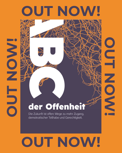 Buchcover vom ABC der Offenheit auf organgefarbenen Hintergrund und dem Schriftzug OUT NOW!