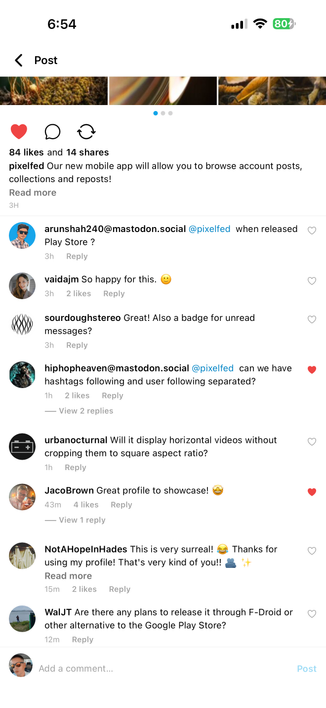 New pixelfed mobile app