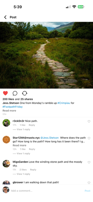 New Pixelfed mobile app post screen
