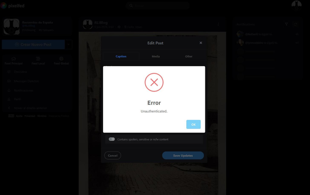 Error. Unauthenticated.