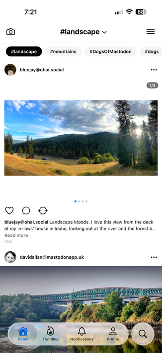 New Pixelfed mobile app Hashtags feed