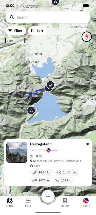 wanderer app map screen