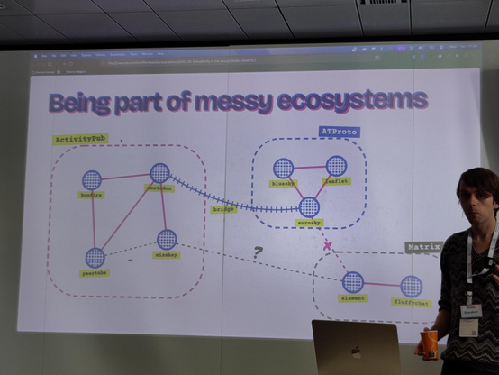 Laurens giving a talk about the opensocialweb ecosystem