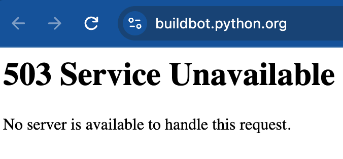buildbot.python.org: 503 Service Unavailable