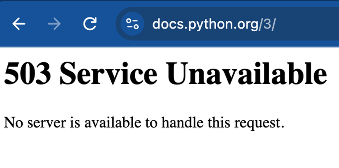 docs.python.org: 503 Service Unavailable