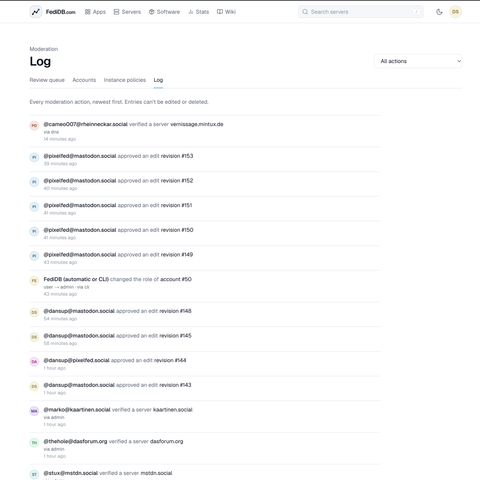 FediDB mod log